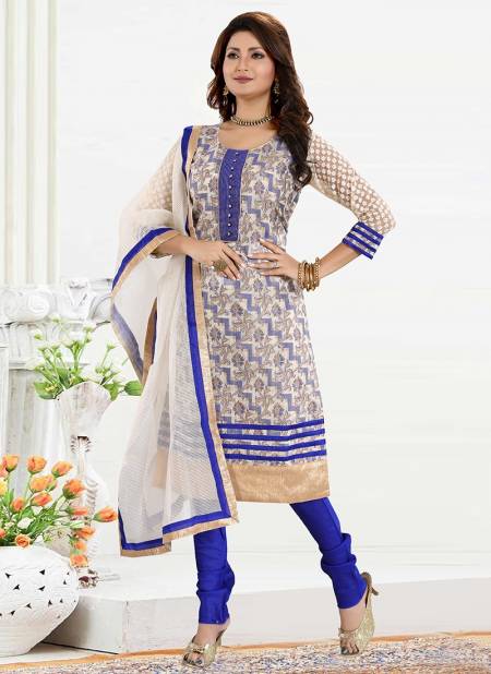 BLUE Colour N F CHURIDAR 09 Stylish Casual Wear Designer Worked Readymade Salwar Suit Collection N F C 281 BLUE